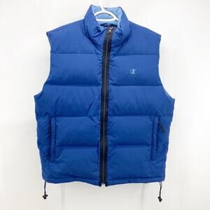 Vintage Champion puffer down filled winter vest hiking skiing minimalist size M